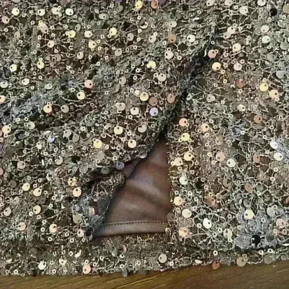 NIGHTWAY NWT Grey Sequined Cocktail Dress Size 14 - Picture 5 of 10